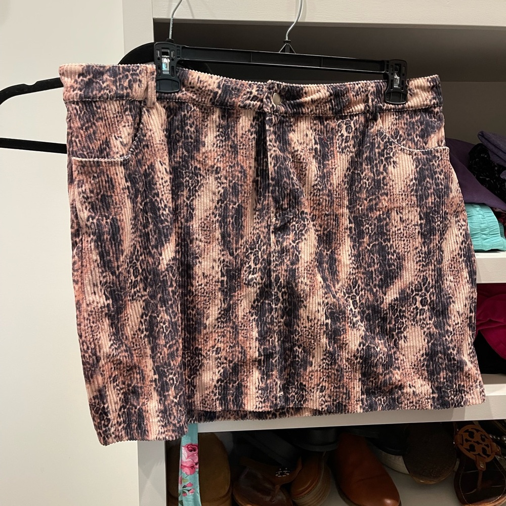 Savanna Jane Brown and Tan Mini Cargo Skirt